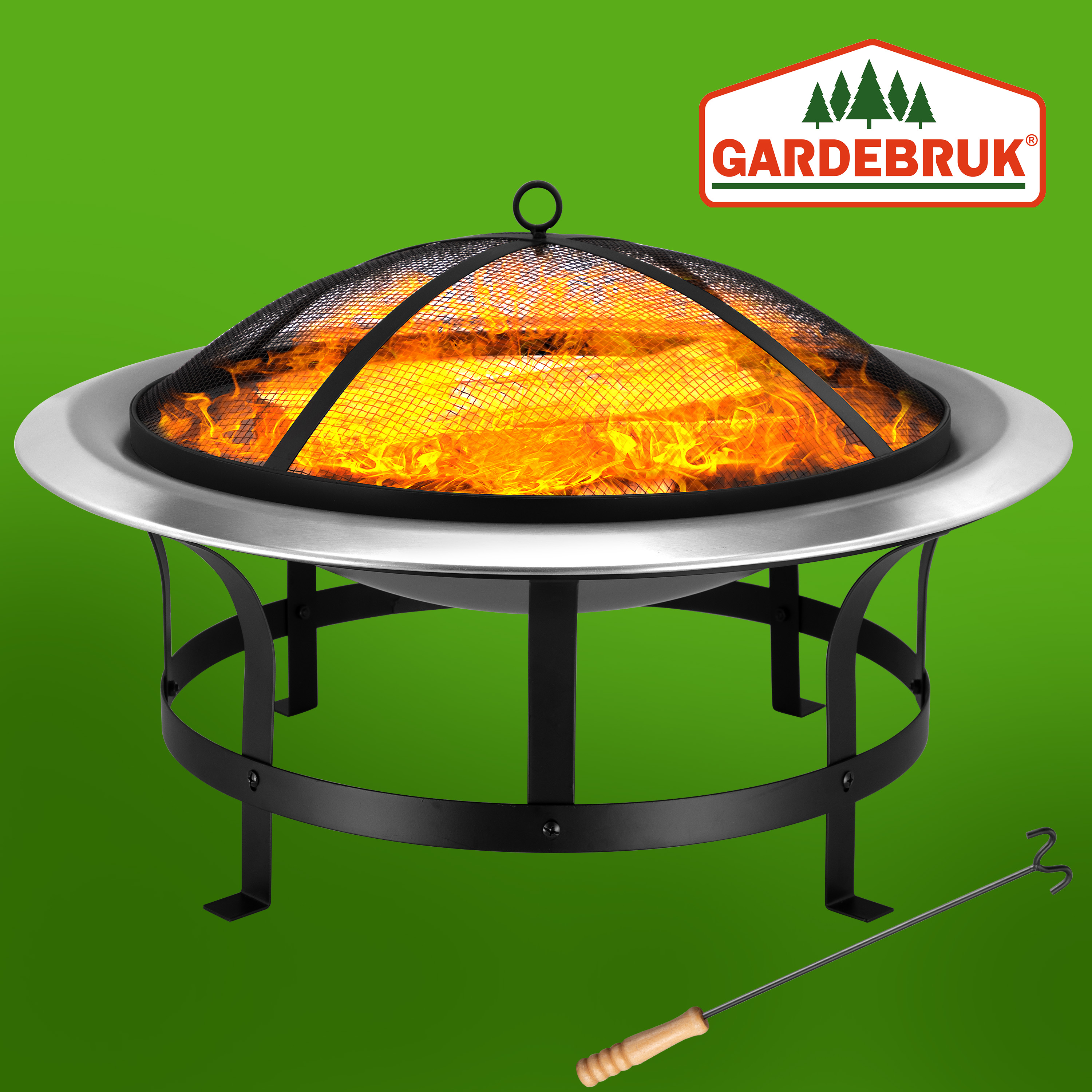 Outdoor Feuerstelle Feuerschale Mit Grillrost 75x60cm - Firebowl Für Garten & Terrasse | Schwenkbarer Rost Feuerstelle Outdoor