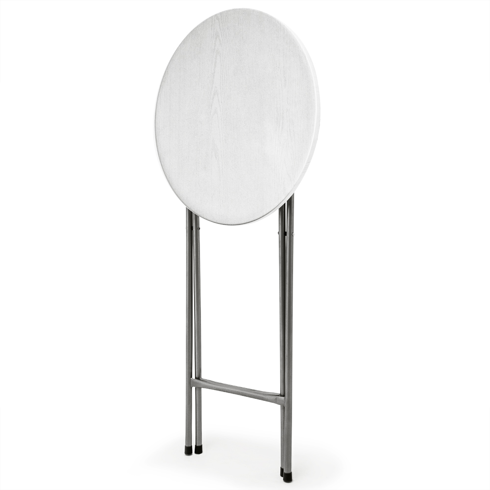 klappbarer Stehtisch - MDF - weiß mit Holzdekor | eBay